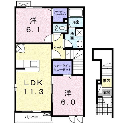 ヒルズタウンⅤ（201） 間取り図画像