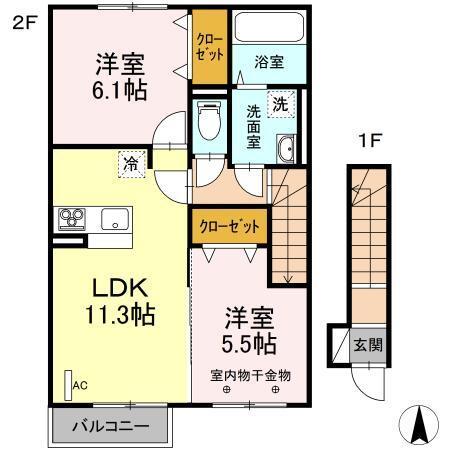 セジュール　シンメイ（203） 間取り図画像