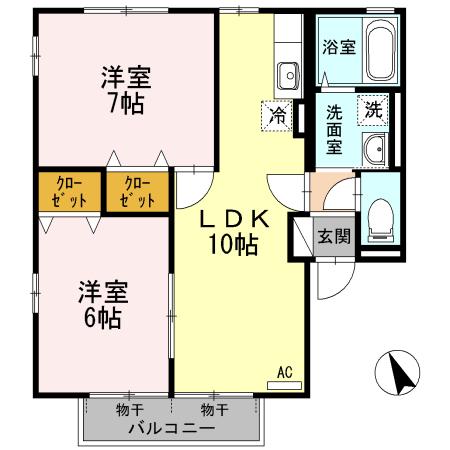 サスティナブル　ウエスト（101） 間取り図画像