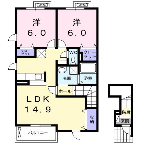 ヒルズタウンⅠ（201） 間取り図画像