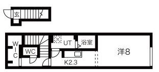 福島市矢剣町アパート 間取り図画像