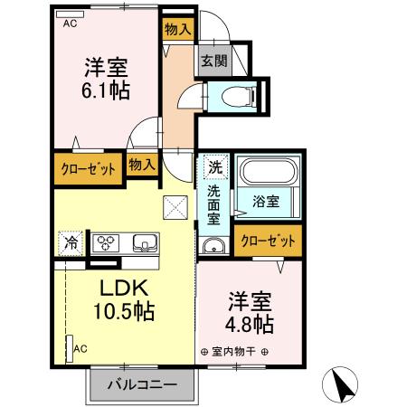 サニーガーデン　Ｂ（101） 間取り図画像