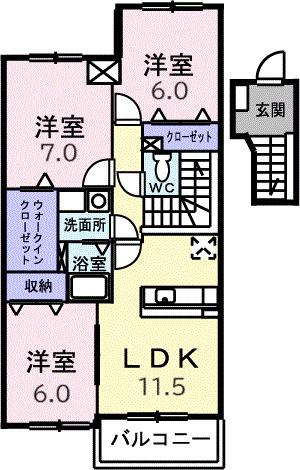 ヒルサイドスクエアⅠ（305） 間取り図画像