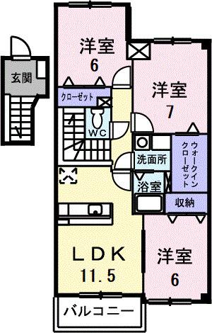 ヒルサイドスクエアⅠ（303） 間取り図画像