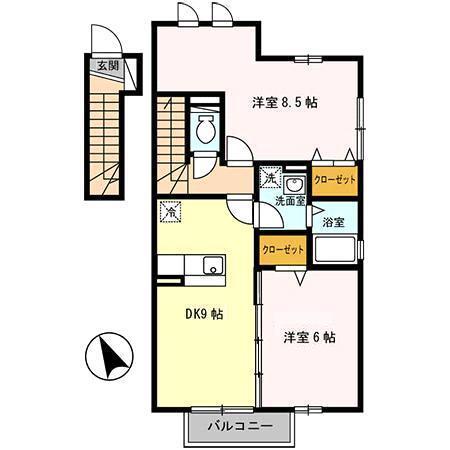 サンライズコーポ　Ｂ（201） 間取り図画像