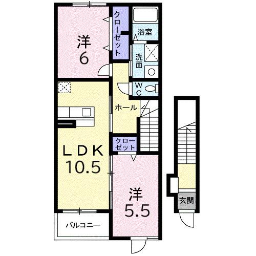 レクエルド小倉寺Ⅵ（203） 間取り図画像