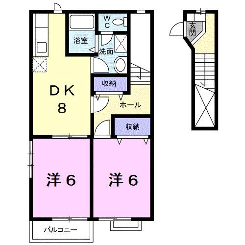 サンフローラＢ（205） 間取り図画像