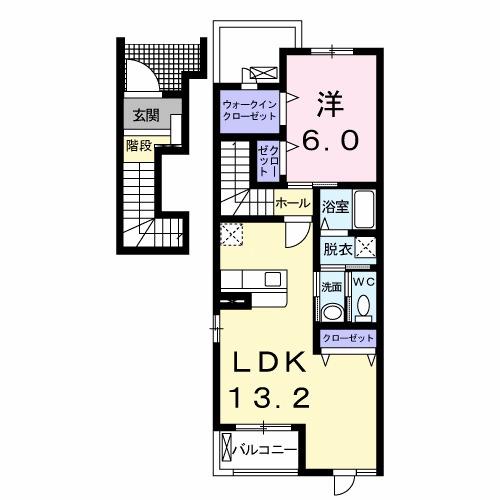 グランソレイユＫＯ　Ⅰ（201） 間取り図画像