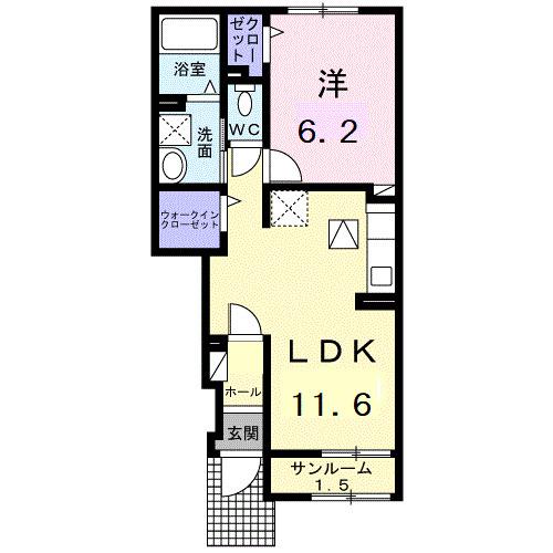 ハウオリ（102） 間取り図画像