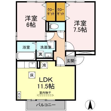 パルムドール（102） 間取り図画像