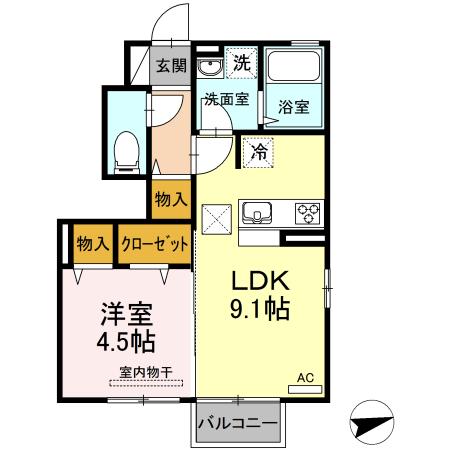 ベルコモンズＮＯＤＡⅡ（101） 間取り図画像