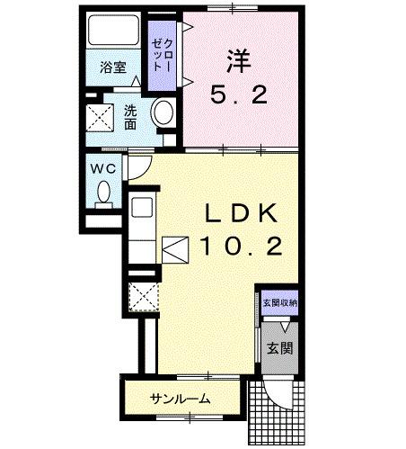 ペイサージュⅤ（102） 間取り図画像