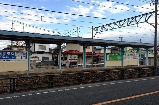 福島交通　飯坂線笹谷駅：500m