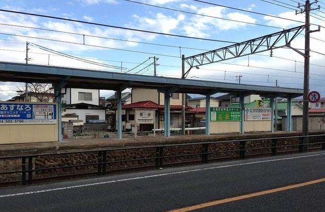 福島交通飯坂線笹谷駅：150m