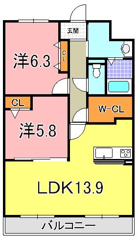 明石市藤江マンション 間取り図画像
