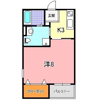 明石市硯町アパート 間取り図画像