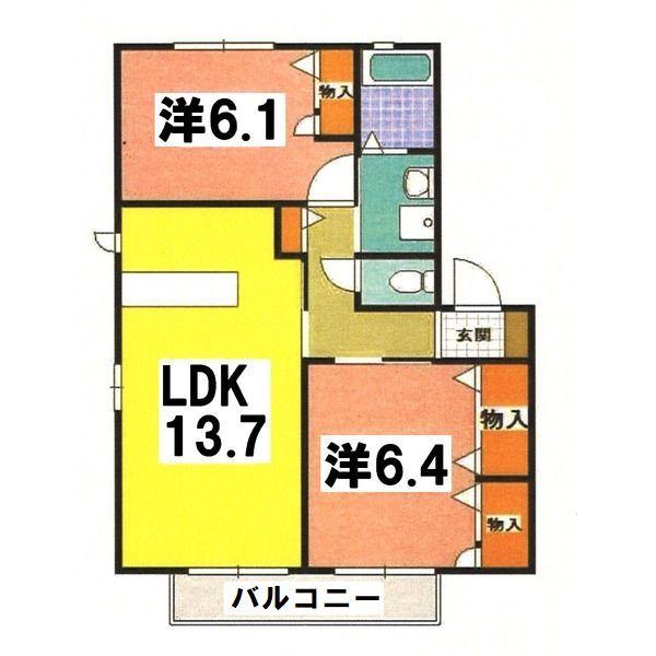 明石市魚住町住吉アパート 間取り図画像
