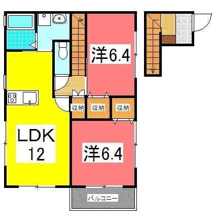 神戸市西区王塚台アパート 間取り図画像