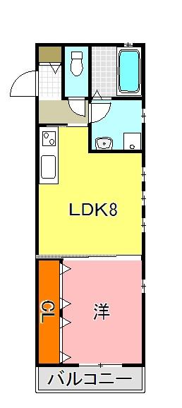 明石市大久保町福田アパート 間取り図画像