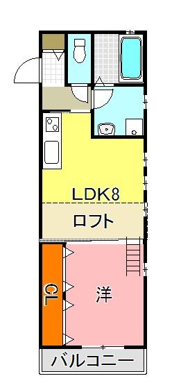 明石市大久保町福田アパート 間取り図画像