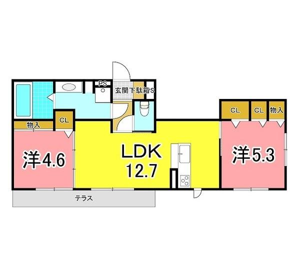 明石市沢野南町アパート 間取り図画像