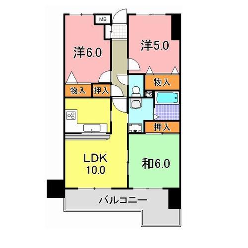 明石市魚住町清水マンション 間取り図画像