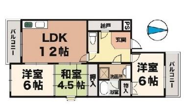 神戸市西区枝吉マンション 間取り図画像