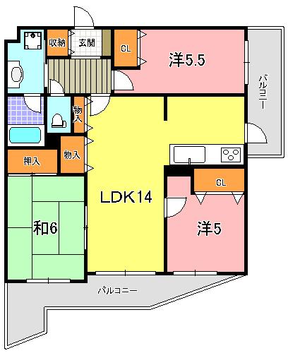明石市野々上マンション 間取り図画像