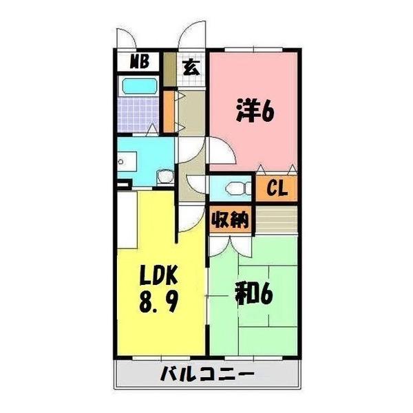 明石市魚住町清水マンション 間取り図画像