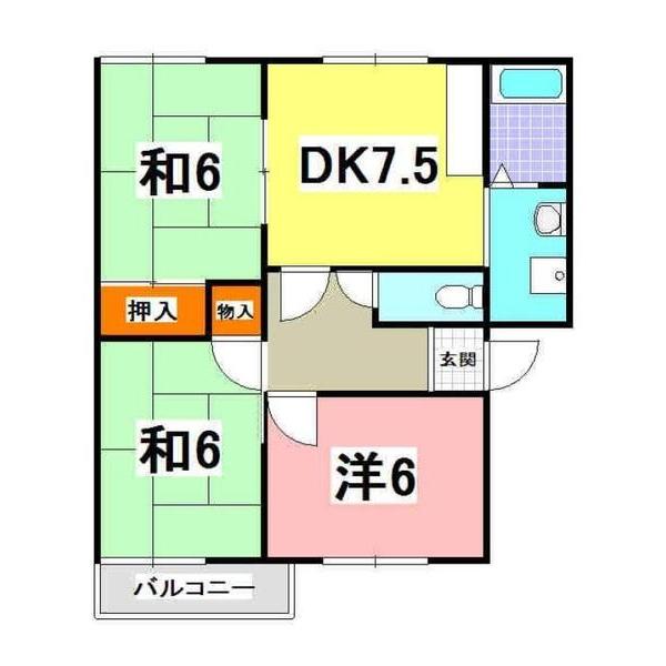 明石市朝霧町アパート 間取り図画像