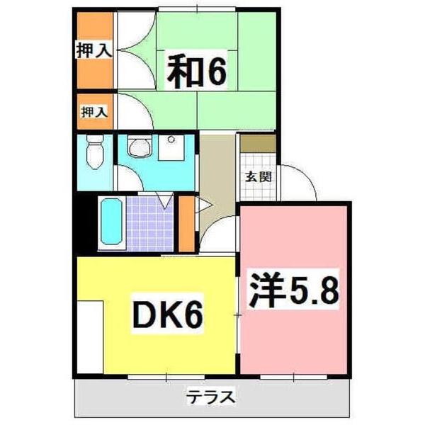 明石市朝霧東町アパート 間取り図画像