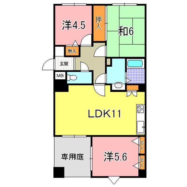 明石市小久保マンション 間取り図画像