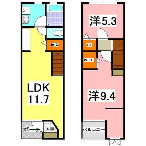 神戸市西区玉津町西河原テラスハウス 間取り図画像