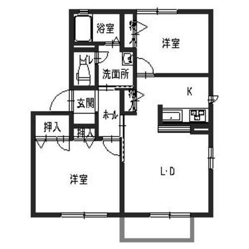明石市魚住町住吉アパート 間取り図画像