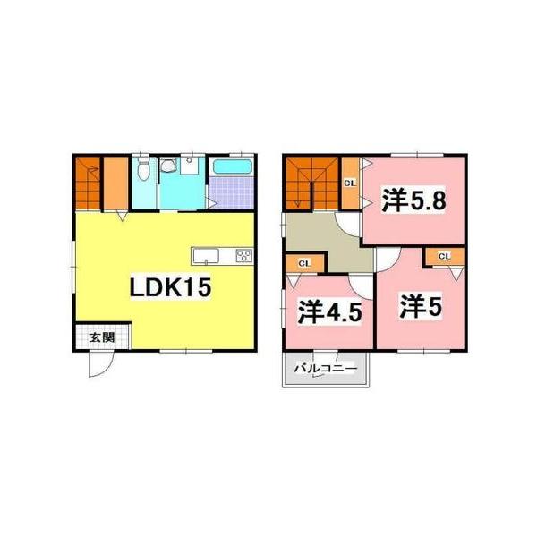 神戸市西区伊川谷町有瀬テラスハウス 間取り図画像