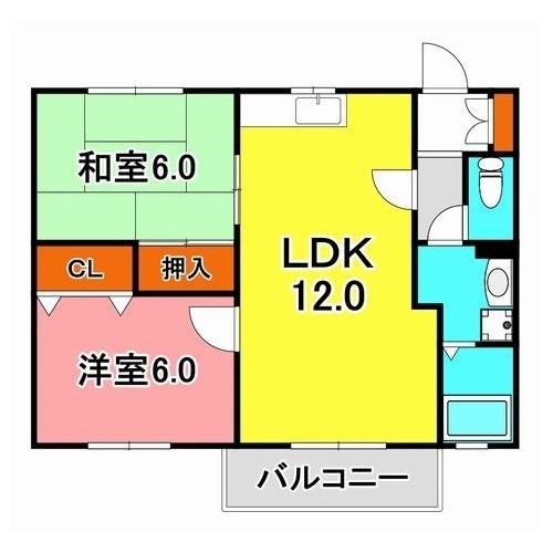 明石市大久保町松陰アパート 間取り図画像