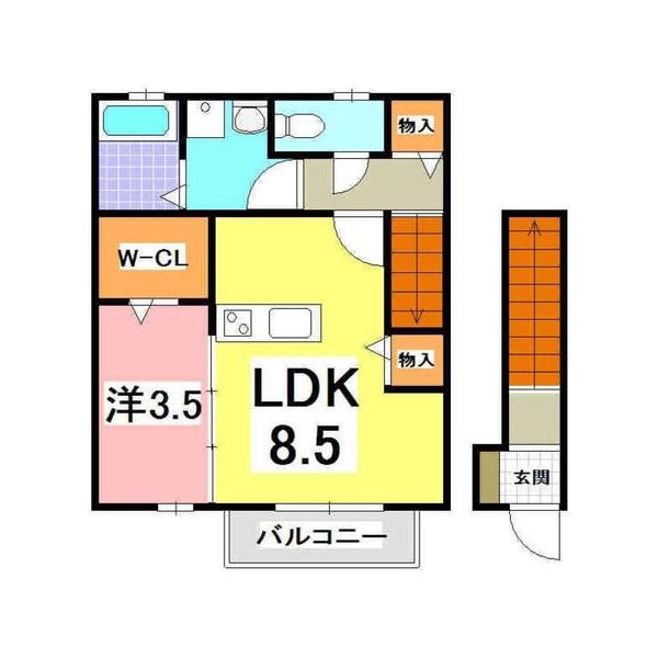 神戸市西区白水アパート 間取り図画像