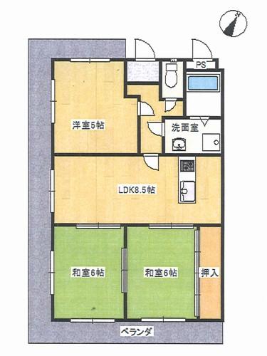 神戸市西区伊川谷町潤和マンション 間取り図画像