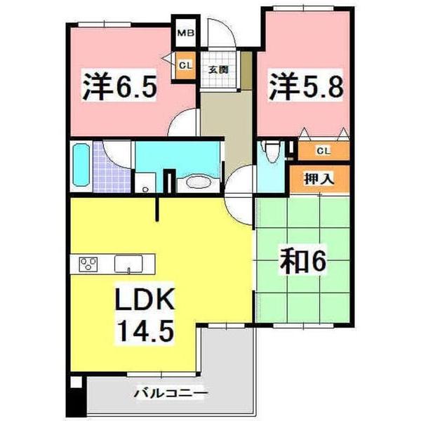 神戸市西区前開南町マンション 間取り図画像