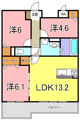 神戸市西区玉津町高津橋マンション 間取り図画像