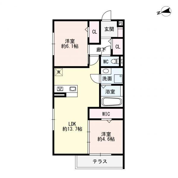 明石市日富美町アパート 間取り図画像