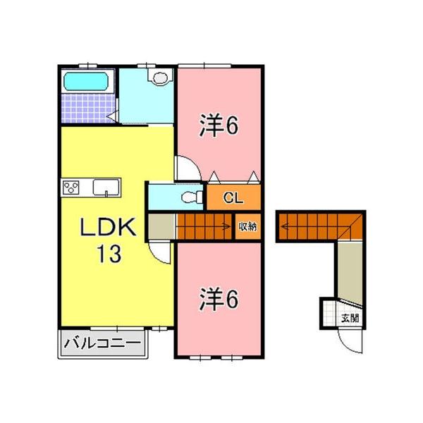 神戸市西区南別府アパート 間取り図画像