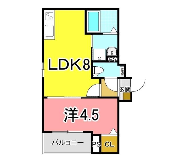 明石市魚住町西岡アパート 間取り図画像