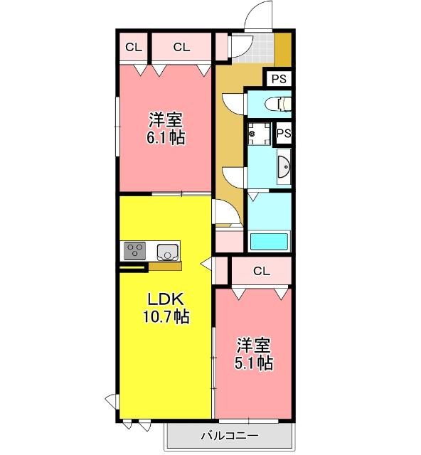 明石市材木町アパート 間取り図画像