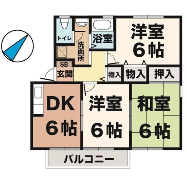 神戸市西区枝吉アパート 間取り図画像