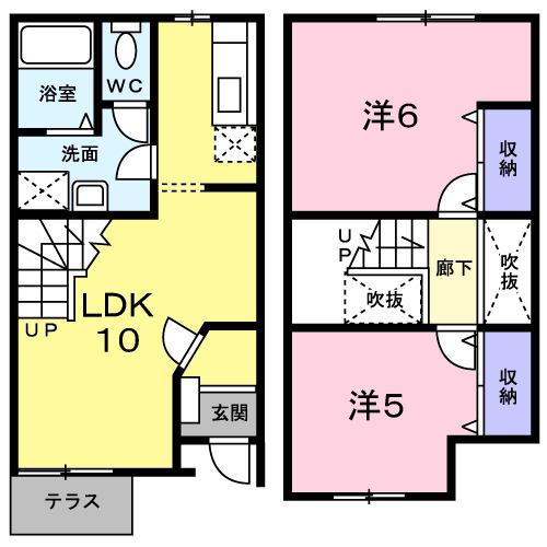 ヴェルナール谷八木（102） 間取り図画像