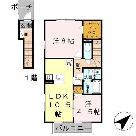 ローズコート野添　Ｂ棟（202） 間取り図画像