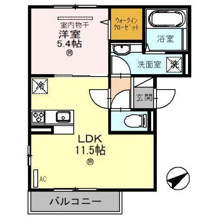 D-room　ル・シャン・ドゥ・フルール（B201） 間取り図画像