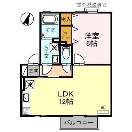 リビングタウン魚住　B棟（202） 間取り図画像
