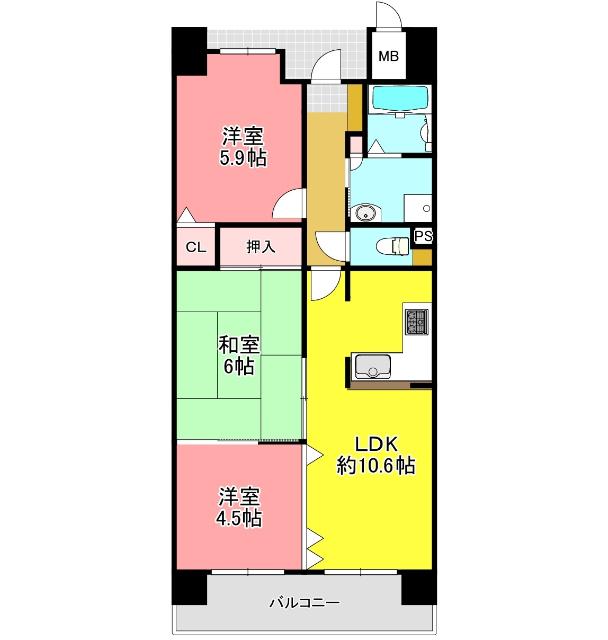 神戸市西区伊川谷町別府マンション 間取り図画像